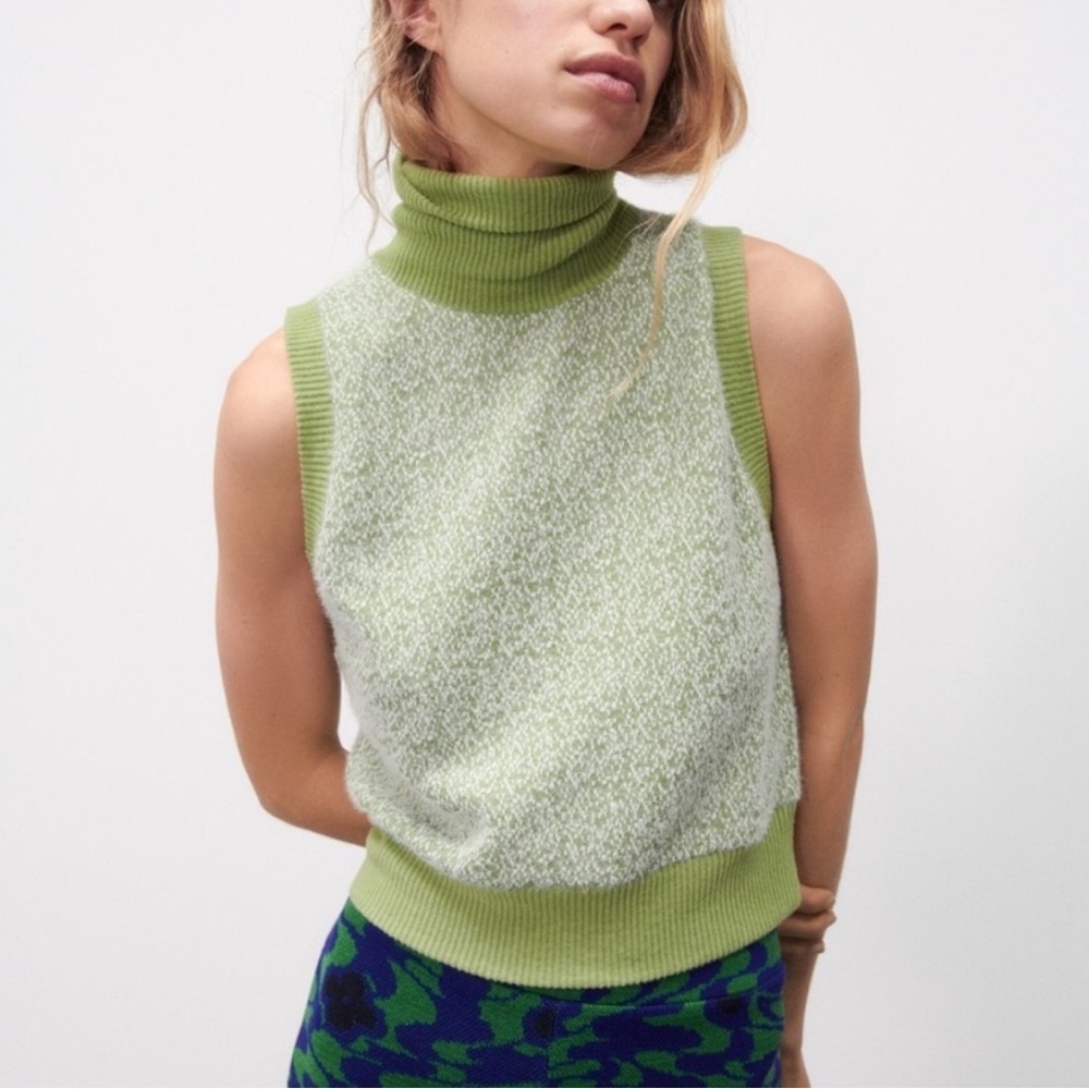 Zara Mock Turtleneck Sleeveless Sweater - Picture 3 of 4